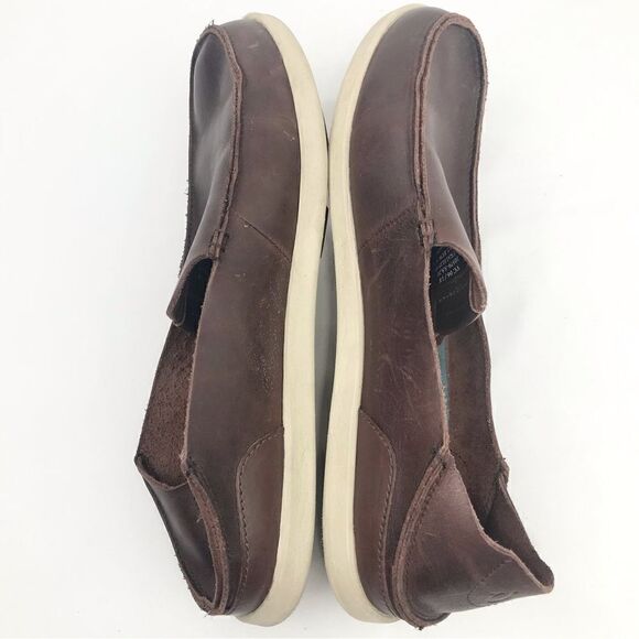 OluKai NALUKAI Brown Leather Slip On Casual Loafers - Picture 5 of 12